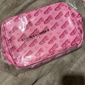 Stoney Clover Lane large Pink Logo Cosmetic Bag